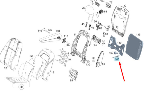 A0009918232 - NEW MERCEDES-BENZ VITO W447 FOLDING TABLE MOUNT BLIND STUD A0009918232 ORIGINAL