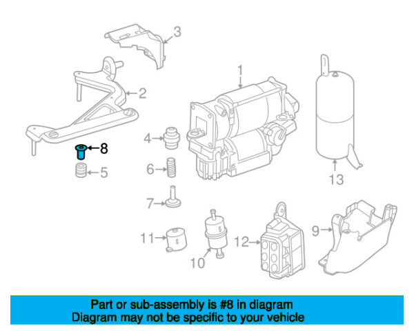 A0009929210 - Mercedes-Benz spacer for rear air suspension compressor A0009929210