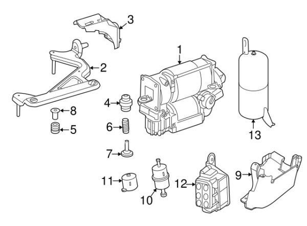 A0009929210 - Mercedes-Benz spacer for rear air suspension compressor A0009929210