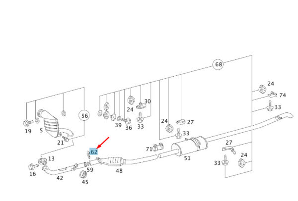 A0009932015 - MERCEDES-BENZ VANEO W414 EXHAUST SYSTEM SPRING CLIP A0009932015 NEW GENUINE