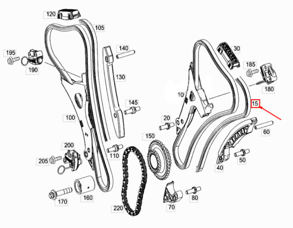 A0009934578 - Mercedes-Benz S W222 Engine Tooth Chain A0009934578 NEW Original
