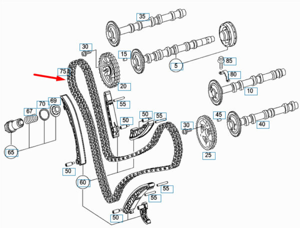 A0009936376 - NEW MERCEDES-BENZ M-CLASS W164 TIMING CHAIN A0009936376 OEM