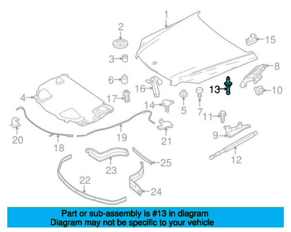A0009937660 - Mercedes-Benz bonnet support bolt A0009937660
