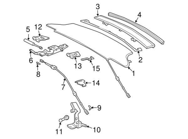A0009942211 - Cable clip for upper convertible top deck by Mercedes-Benz A0009942211