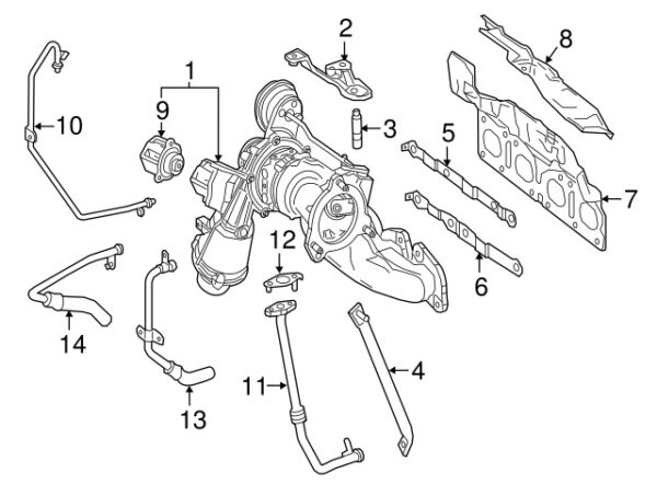 A0009942801 - NEW MERCEDES-BENZ CLA ONE CLASS LOWER TURBOCHARGER BRACELET A0009942801 ORIGINAL