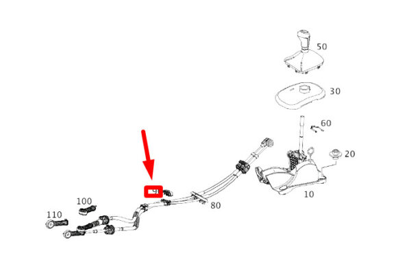A0009951200 - NEW MB CLA C117 GEAR SHIFT BOWDEN CABLE LINE FASTENERS A0009951200