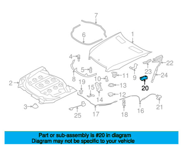 A0009952814 - Mercedes-Benz hood release cable bracket A0009952814