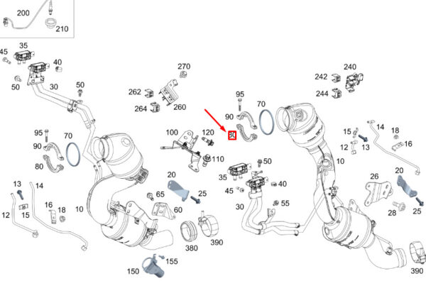 A0009953033 - New MB GLE W167 Exhaust System To Turbocharger Profile Clamp A0009953033