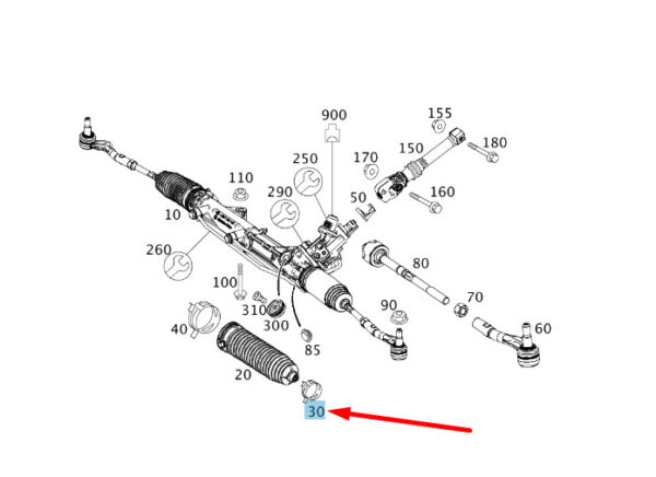 A0009955905 - NEW MERCEDES-BENZ C W204 STEERING EQUIPMENT OUTSIDE THE CLAMP A0009955905 ORIGINAL
