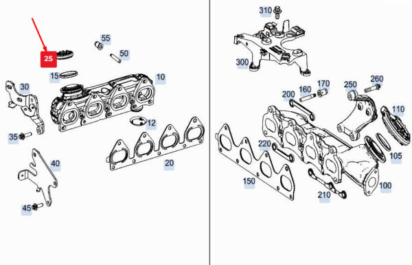 A0009959603 - NEW MERCEDES-BENZ A W177 EXHAUST MANIFOLD PROFILE CLAMP A0009959603
