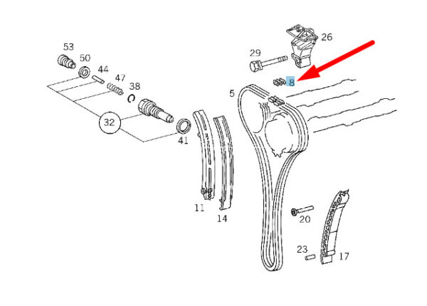 A0009972298 - New MERCEDES-BENZ SL R129 Engine Timing Chain Link A0009972298