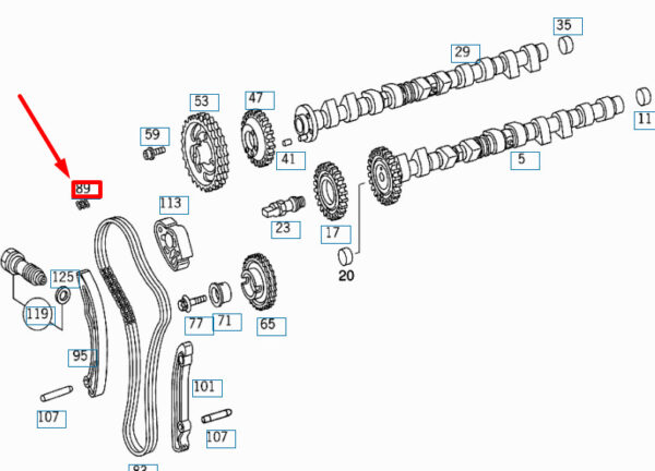 A0009973198 - MERCEDES-BENZ ML W163 ENGINE TIMING CHAIN LINK A0009973198 NEW GENUINE