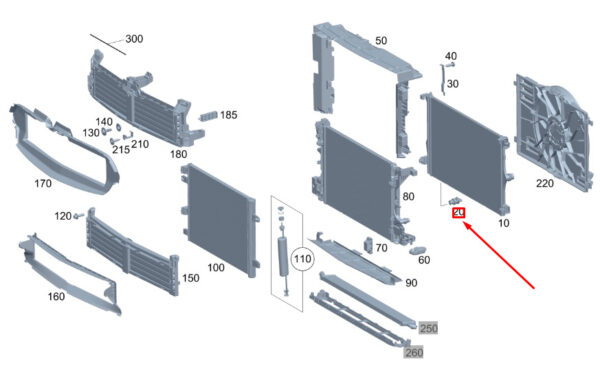 A0009973307 - NEW MERCEDES-BENZ GLA H247 COOLER ROD A0009973307 ORIGINAL