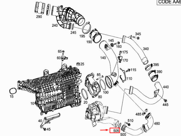 A0009973403 - New MERCEDES-BENZ CLS C257 Engine Charged Air Line O-Ring A0009973403