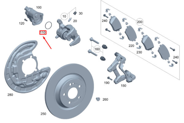 A0009975303 - New MB GLA H247 Rear Parking Brake Actuator O-Ring A0009975303