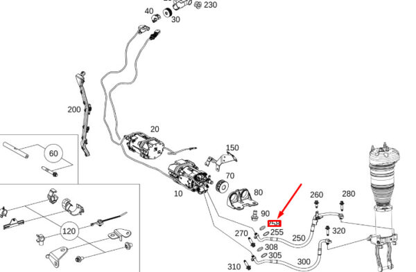 A0009978914 - MB GLE W167 Suspension. O-Ring Hydraulic Line A0009978914 NEW ORIGINAL