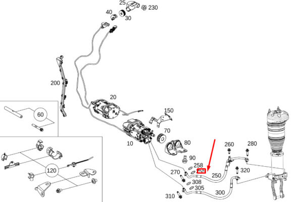 A0009979014 - MB GLE W167 Suspension. O-Ring Hydraulic Line A0009979014 NEW ORIGINAL
