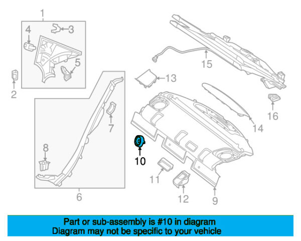 A0009980843 - Mercedes-Benz Package Tray Trim Clip A0009980843