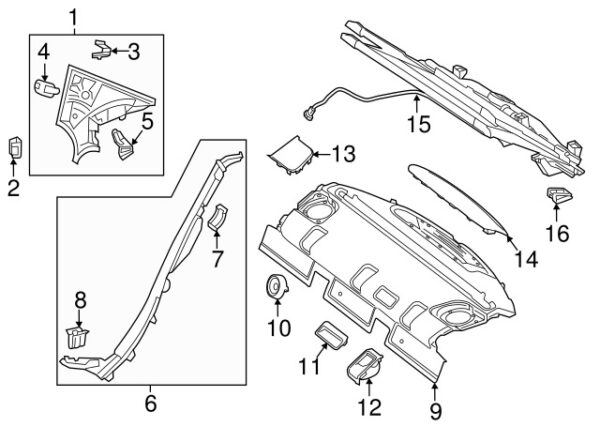 A0009980843 - Mercedes-Benz Package Tray Trim Clip A0009980843