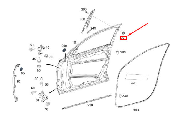 A0009984985 - New MERCEDES-BENZ GLE W167 Front Door Dowel A0009984985