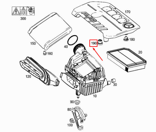 A0009985303 - Mercedes-Benz A W177 Engine Cover Elastomer Bearing A0009985303 NEW GENUINE