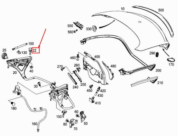 A0009989440 - New MERCEDES-BENZ SLK R172 Rear Lid Stop Buffer A0009989440