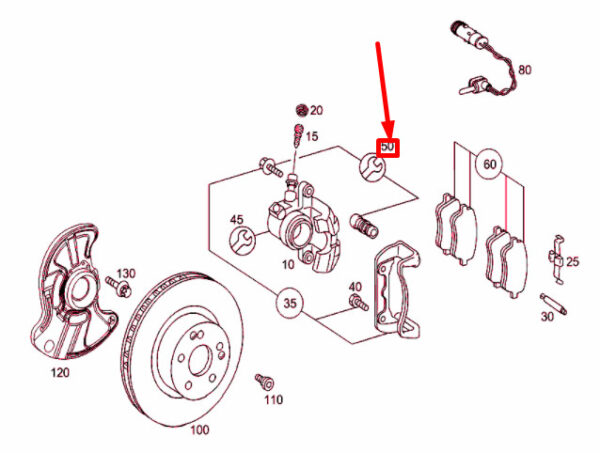 A0014210486 - NEW MB C W203 FRONT BOAT BRAKE CALIPER AND BOLT KIT A0014210486 ORIGINAL