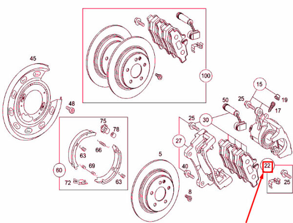 A0014211691 - NEW MB VITO W639 REAR WHEEL BRAKE SPREADER SPRING TS A0014211691 OEM