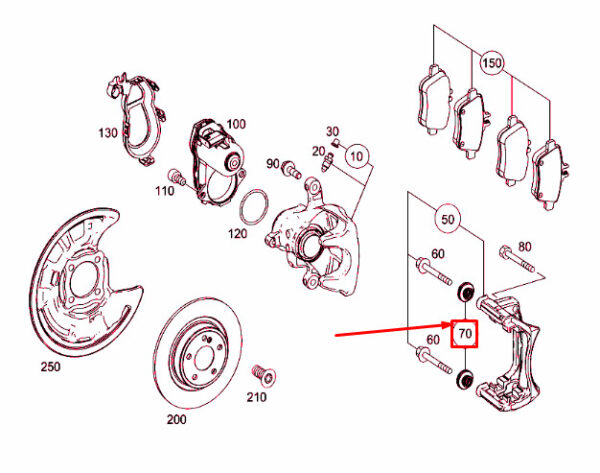 A0014213586 - NEW MB CLA C117 REAR WHEEL BRAKE BELLOW TS PARTS KIT A0014213586 OEM