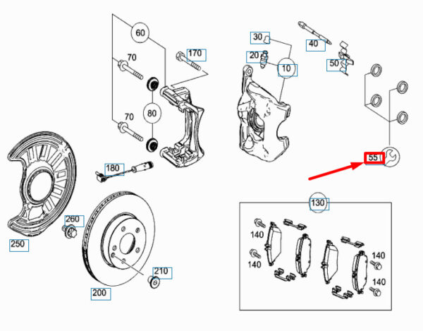 A0014214686 - NEW MERCEDES-BENZ A W176 AMG FRONT BRAKE DUST BOOT RS A0014214686 ORIGINAL