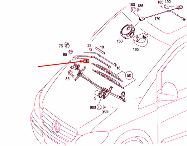 A0018204744 - Mercedes-Benz Vito W639 Windshield Wiper Arm Front Right A0018204744 NEW GENUINE