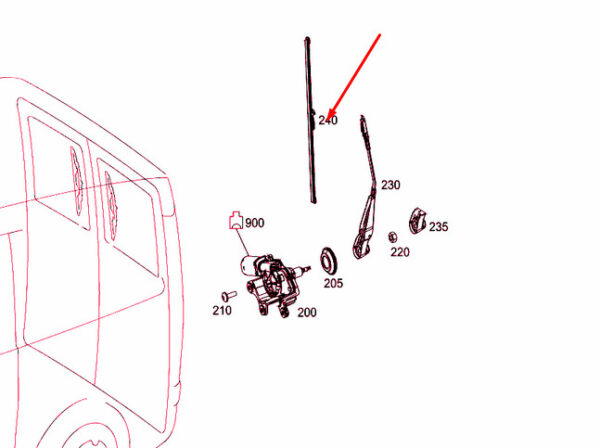 A0018206145 - NEW MERCEDES BENZ VITO W447 BLADE A0018206145 REAR WINDSCREEN WIPER GENUINE
