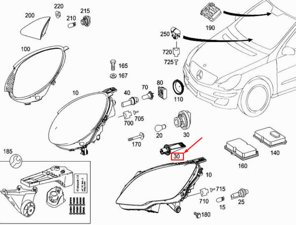 A0018266182 - NEW MERCEDES-BENZ R W251 FRONT INDICATOR LAMP SOCKET A0018266182 ORIGINAL
