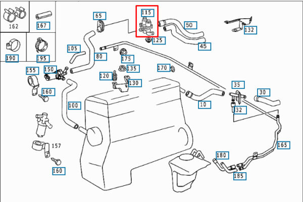A0018303284 - NEW MERCEDES BENZ CLK C208 HEATER CONTROL VALVE A0018303284 ORIGINAL