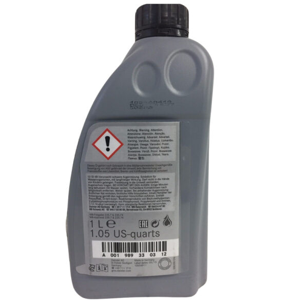 A001989330309 - Mercedes-Benz Axle Diff 75w-85 1 Liter Differential Oil A0019893309 Aute