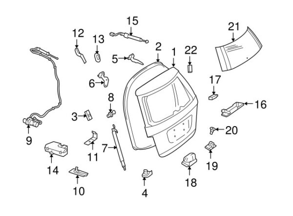 A0019901014 - Mercedes-Benz tailgate lock lock screw A0019901014