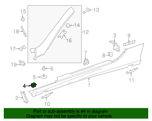 A0019910798 - NEW MERCEDES-BENZ SL CLASS FRONT ROCKER PANEL MOLD PLATE A0019910798 GENUINE