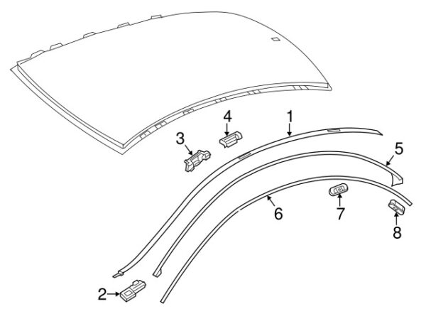 A0019911998 - Mercedes-Benz roof drip strip clip A0019911998