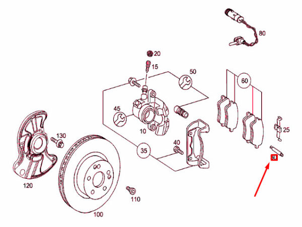 A0019915260 - NEW MERCEDES-BENZ C W203 FRONT WHEEL BRAKE BOLT PARTS KIT A0019915260 OEM