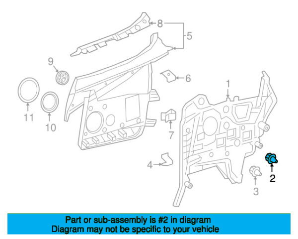 A0019916998 - Mercedes-Benz Upper Trunk Trim Panel Clip A0019916998