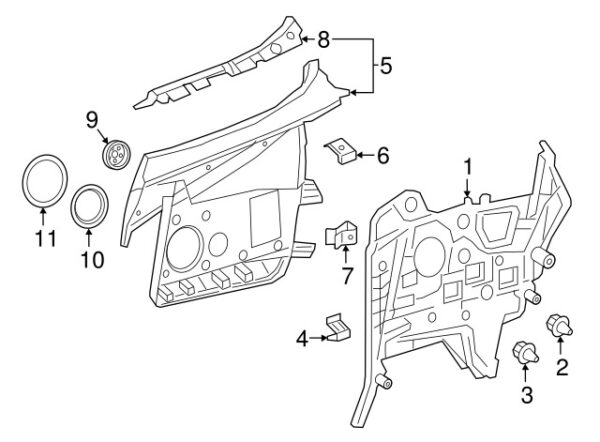 A0019916998 - Mercedes-Benz Upper Trunk Trim Panel Clip A0019916998