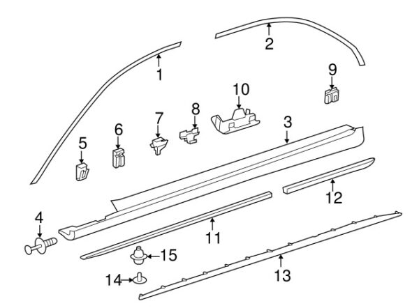A0019917571 - Mercedes-Benz Center Rocker Panel Molding Clip A0019917571