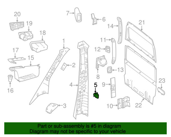 A0019917670 - NEW MERCEDES-BENZ SPRINTER CLASS BODY B-PILLAR TRIM PANEL CLIP A0019917670