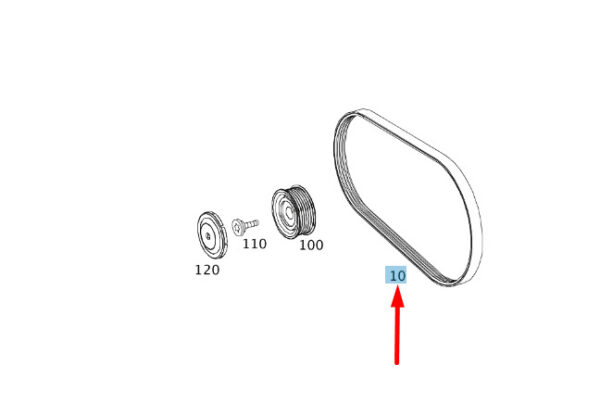 A0019933496 - NEW MERCEDES-BENZ C W204 SERPENTINE V-BELT A0019933496 ORIGINAL