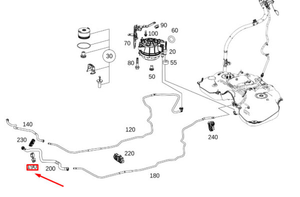 A0019954975 - New MERCEDES-BENZ GLE W167 Fuel Return Line Spacer A0019954975