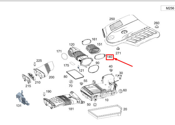 A0019956810 - New MB GLE W167 Mass Air Flow Sensor To Accordion Hose Clamp A0019956810