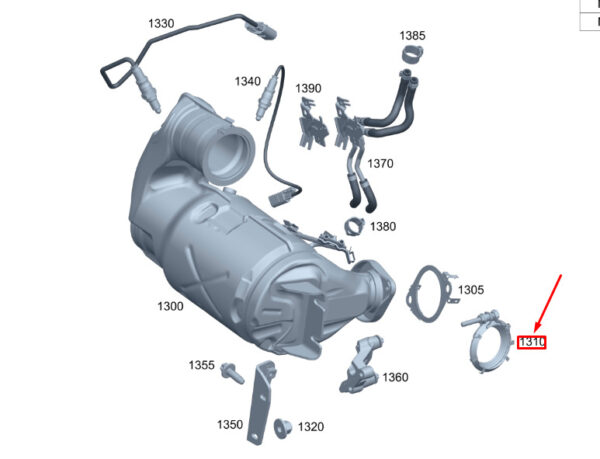 A0019957810 - New MB GLA H247 Exhaust System To Exhaust Gas Turbo Clamp A0019957810
