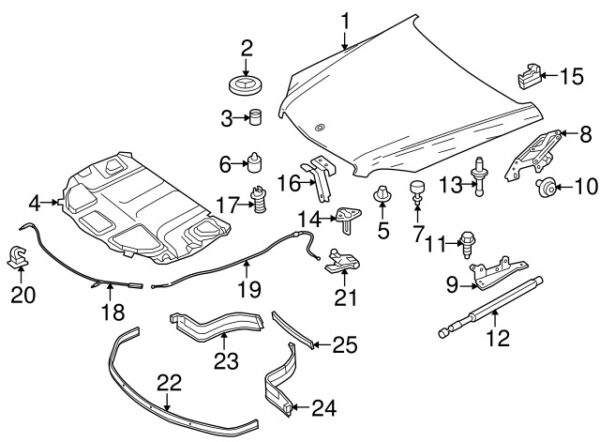 A0019980840 - Mercedes-Benz bonnet stop buffer A0019980840