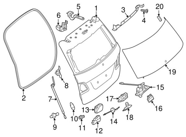 A0019982821 - Mercedes-Benz tailgate support cap A0019982821