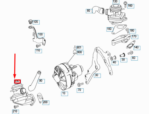 A0021408360 - NEW MERCEDES-BENZ ML W164 AIR PUMP CYLINDER HEAD VALVE A0021408360 GENUINE
